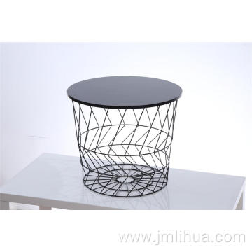 side table storage in living room